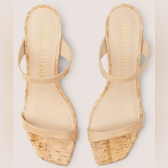 Stuart Weitzman Aleena 50 Nude Cork Wedges - Picture 2 of 8